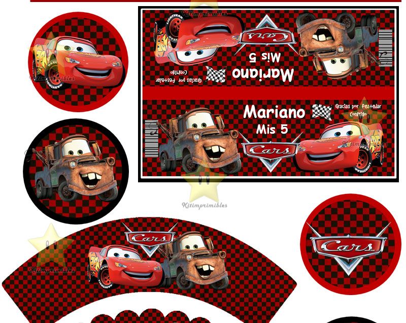 Kit Imprimible Candy Bar Cars Y Mate Golosinas Cumples Y Mas 99.0